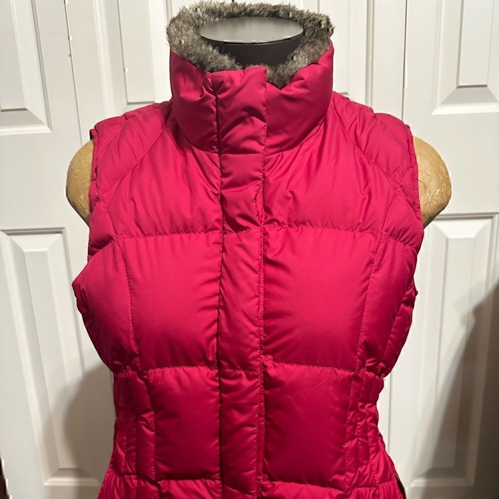 Eddie Bauer Down Pink Womens Medium Full ZIP Vest